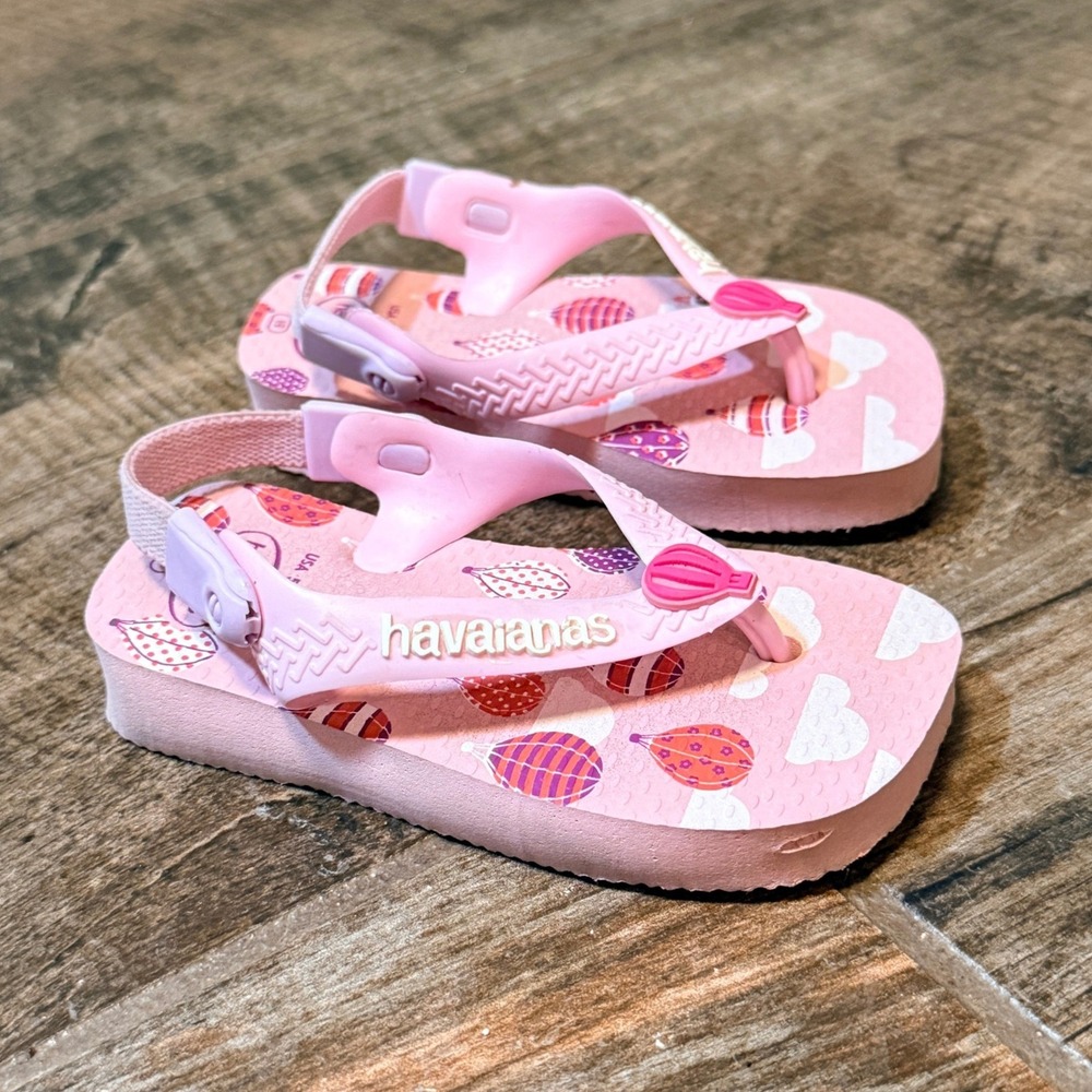Havaianas Walker Hot Air Balloon Classics Heel Strap Flip Flop, Pink, 5C
